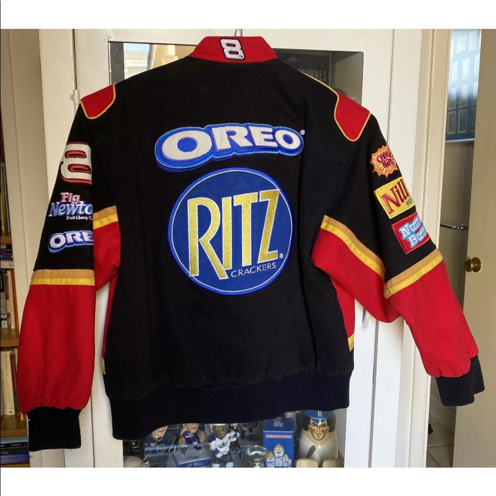 Youth Chase Authentics Nascar Dale Earnhardt Jr Red Oreo Ritz Racing Jacket Sz M